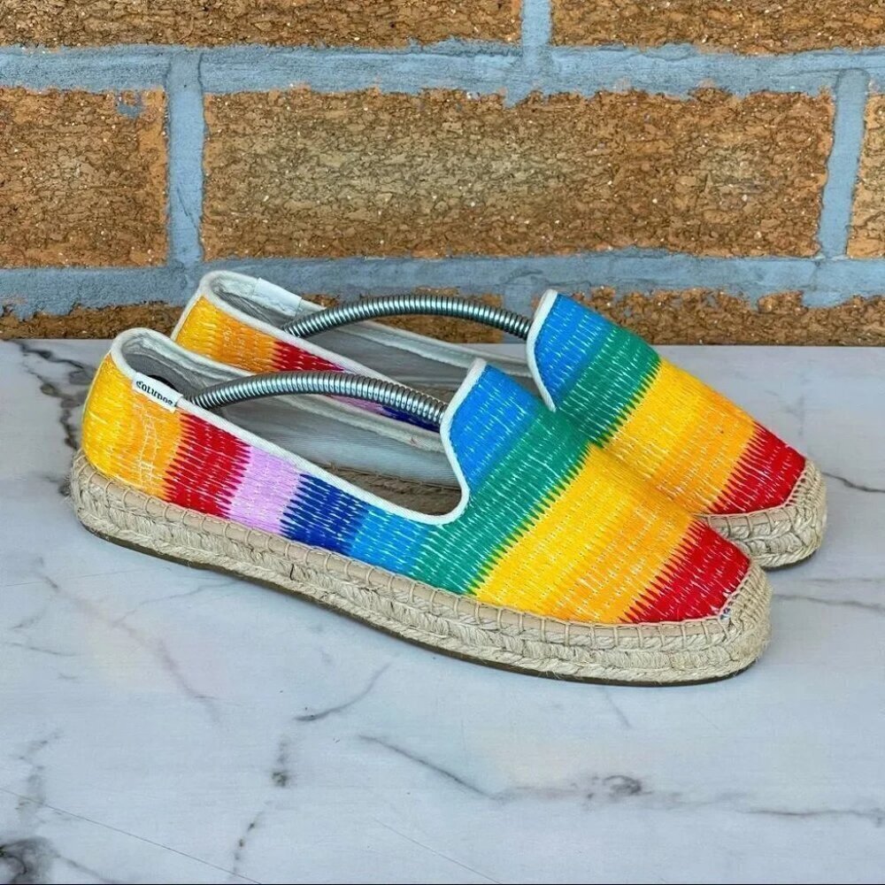 Soludos Embroidered rainbow shoes 9.5